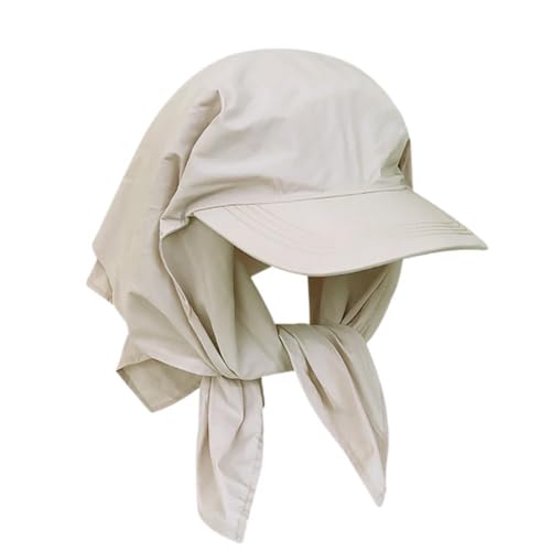 Sun Hat with Neck Flap for Women Wide Brim, Packable, Foldable, Outdoor Sun Protection, Baseball Visor Hat - color: Beige