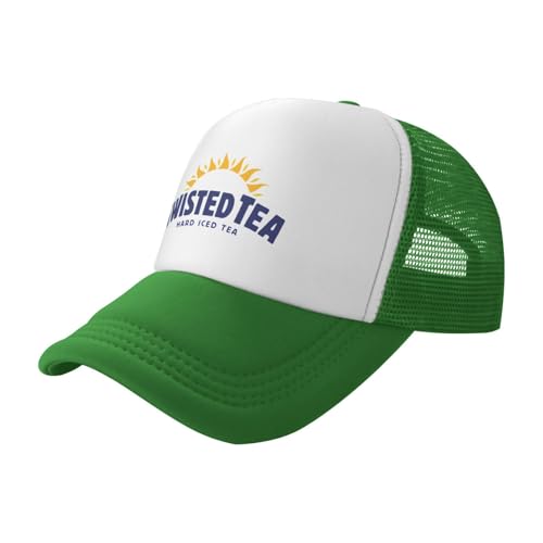 Mens Twisted Trucker Hat Mesh Snapback Adjustable Baseball Cap - color: Green