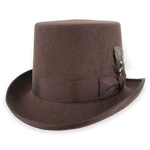 Belfry Mens Top Hat Satin Lined Topper 100% Wool in Black Grey Navy Pearl - size: X-Large