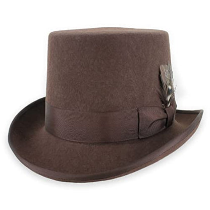 Belfry Mens Top Hat Satin Lined Topper 100% Wool in Black Grey Navy Pearl - size: X-Large