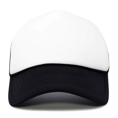 DALIX Two Tone Trucker Hat Summer Mesh Cap with Adjustable Snapback Strap - color: Black, size: One Size