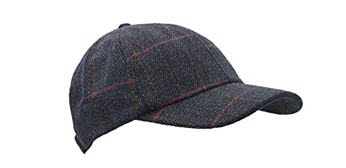 Walker and Hawkes Derby Tweed Shoulden Baseball Cap - color: Blue Tweed