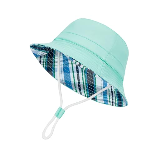 Durio UPF 50+ Baby Sun Hat Wide Brim Toddler Bucket Hats for Boys 0-8 Years - color: A Light Green, size: 2-4T