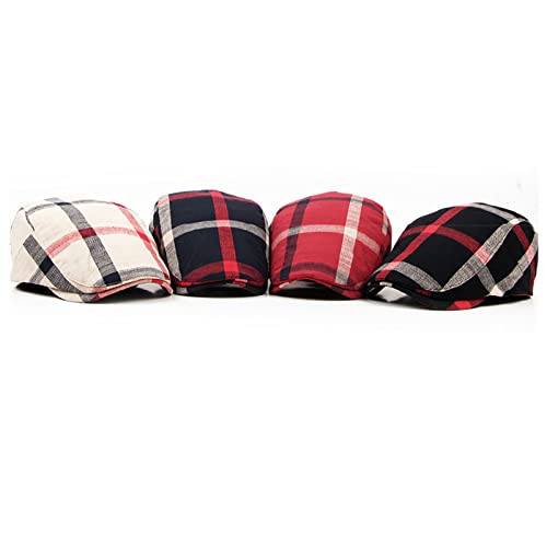 Newsboy Men's Hat Camo Cotton Classic Adjustable Cap Flat Soft Hunting Golf - color: Stripe Black