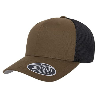 Flexfit 110 Mesh Cap One Size - color: Coyote Brown/Black, size: One Size