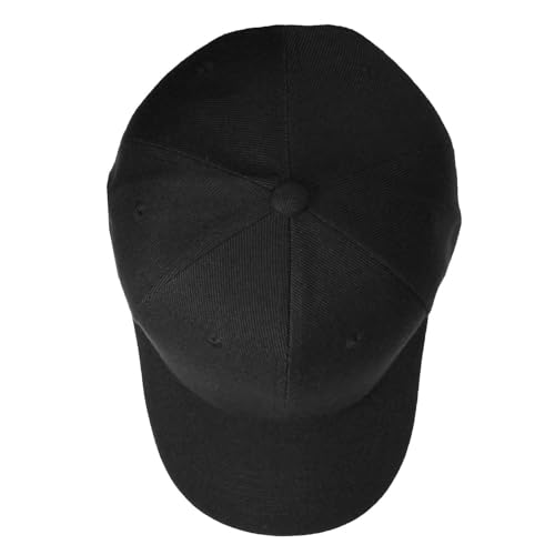 Falari Wholesale Bulk Lot 12-Pack Baseball Cap Adjustable Size Plain Blank Solid Color - color: Black