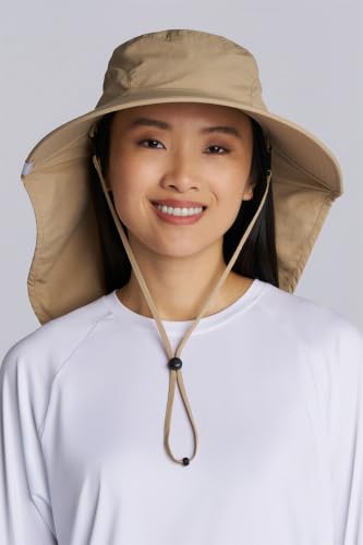 Unisex Wide Brim Sun Hat - UPF 50+ Sun Protection - SafeShade Hat - color: Tan