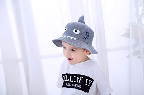 Kids Toddler Baby Boy Sun Hat Summer Bucket Hats with UPF 50+ UV Sun Protective - color: Grey, size: 6-12 Months