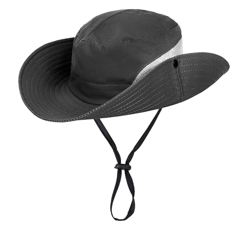Sun Hat for Women Summer UV Protection Beach Hat with Ponytail Hole - color: Grey(with Ponytail Hole)