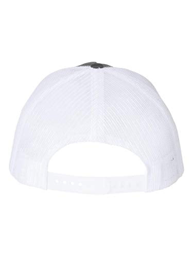 Printed Five-Panel Trucker Hat by Cotton Paperie - color: Charcoal/ White