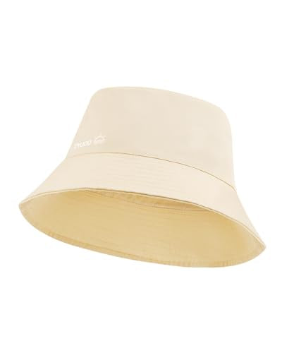 Zylioo XL 2XL Bucket Hat for Big Heads,Reversible Sun Hat Foldable - color: Beige, size: X-Large-XX-Large