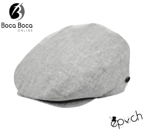 Men's Linen Flat Ivy Gatsby Summer Newsboy Hats - color: Light Grey, size: Large-X-Large