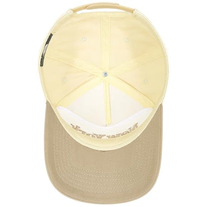 E BY ELIDAN New York Trucker Snapback Hat 3D Embroidered Baseball Cap - color: Cream Khaki