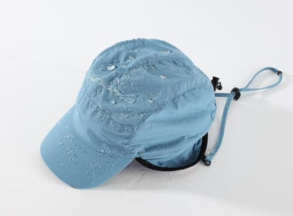 Home Prefer Waterproof Men's Winter Hats with Visor Warm Fleece Lined Baseball Cap Earflaps Trooper Trapper Hat for Men - color: Blue