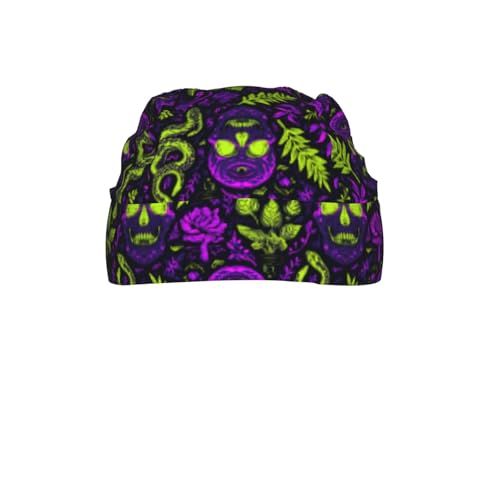 Adjustable Cycling Cap, Quick Dry Sports Bandana Skull Cap Helmet Liner - color: Mysterious Skull Snake