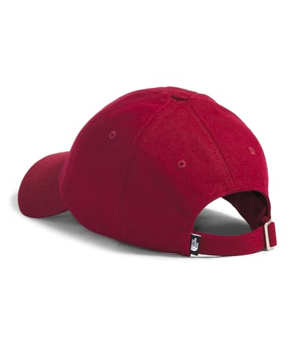 The North Face Norm Baseball Hat | Shallow Fit Ball Cap with Embroidered Logo, Adjustable Strap Closure & Silver Buckle - color: Beetroot