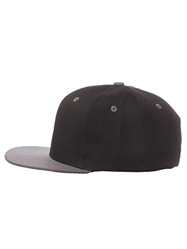 Original Team Coach Snapback Hat Classic Layered Arched Letters Flat Bill Cap - color: Black Charcoal Hat White Black Letters