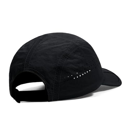 Clakllie Quick Dry 5 Panel Cap for Men Summer Folding Outdoor Hat Breathable Baseball Cap Unstructured Running Hiking Hats - color: Bs26zd01-black