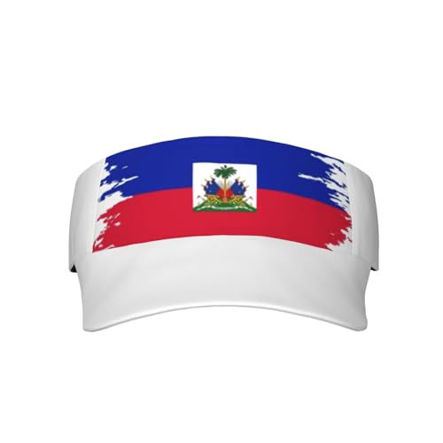 Cute Flag Visors Sun Protection Hats for Men Women Fashion Outdoor Sun Visor Hats Adjustable Summer Hat - color: Haiti Flag 4