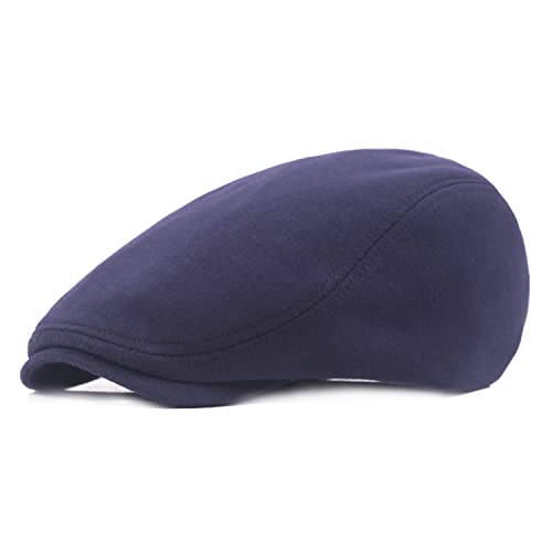 UTTPLL Newsboy Hats for Men Cotton Flat Cap Soft Fitted Driving Cabbie Hat Mens Winter Gatsby Vintage Costumes Hats - color: Navy