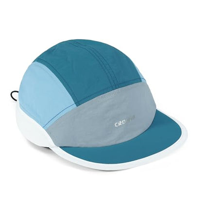 Clakllie Multicolor Short Brim Cap for Men Quick Dry 5 Panel Running Hat - color: Crsb09-aquablue