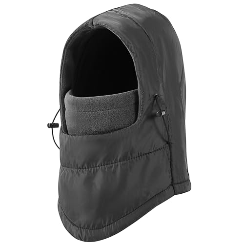 Balaclava Ski Mask Fleece Lining Windproof Warm Adjustable Thermal Winter Cold Weather Face Mask for Men Women - color: Gray