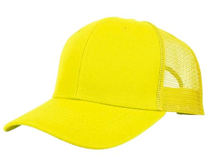 Gelante Mesh Trucker Hat Baseball Cap Structured Front Panel Wholesale LOT 12 Pack - color: Light Yellow