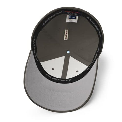 FX XRP Fitted Hat Embroidered Curved Bill Mid Crown Closed-Back Structured Twill Cap - color: Dark Grey, size: Large-X-Large