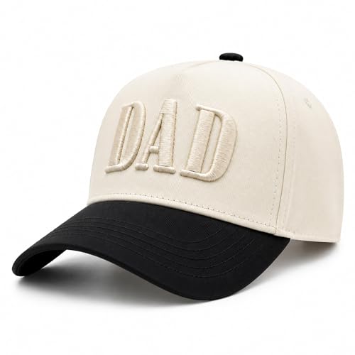 Dad Hats for Men, Vintage Two Tone Hat, New Dad Gifts for Husband, Fathers Day Birthday Gifts from Daughter Son Wife - color: Beige