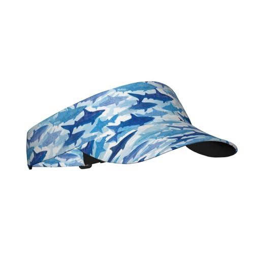Sports Sun Visor Hat for Men Women, Adjustable Breathable Golf Tennis Cap - color: Shark