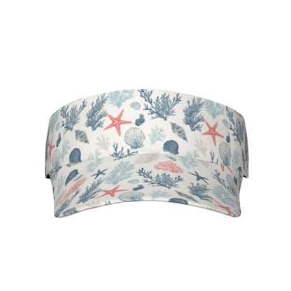 Unisex Adjustable Sports Sun Visor - color: Nautical Coastal