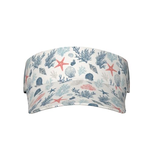 Unisex Adjustable Sports Sun Visor - color: Nautical Coastal