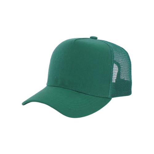 ZH 12 Pack Seamless Mesh Back Baseball Caps, 5 Panel Trucker Hats Bulk for Men and Women，Blank Caps - color: Dgreen