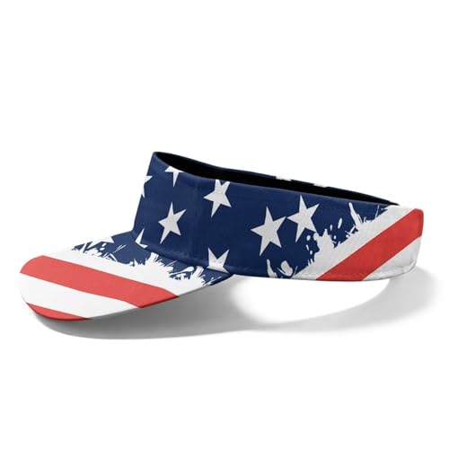 Cool Styles Sun Visor Hats 21.65~23.62 inches Adjustable Open-Top caps Quick-Dry Visor Cap - color: American Flag