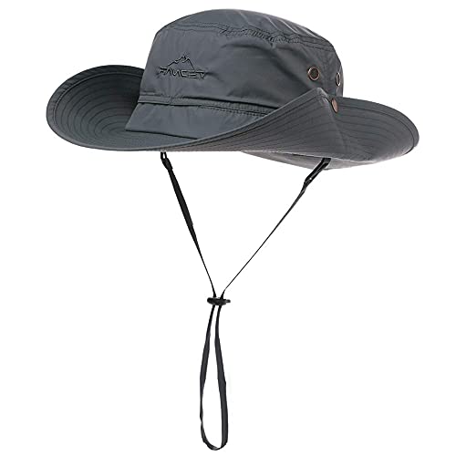 Comhats Waterproof UPF 50+ Wide Brim Sun Hat for Men Big Heads Oversized - color: 000702_dark Grey, size: X-Large-XX-Large