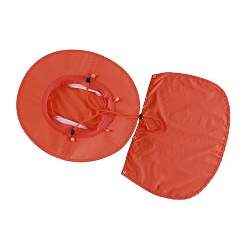 Home Prefer Outdoor UPF50+ Mens Sun Hat with Neck Flap Womens UV Protection Hat Wide Brim Safari Fishing Hiking Gardening Hat - color: Red