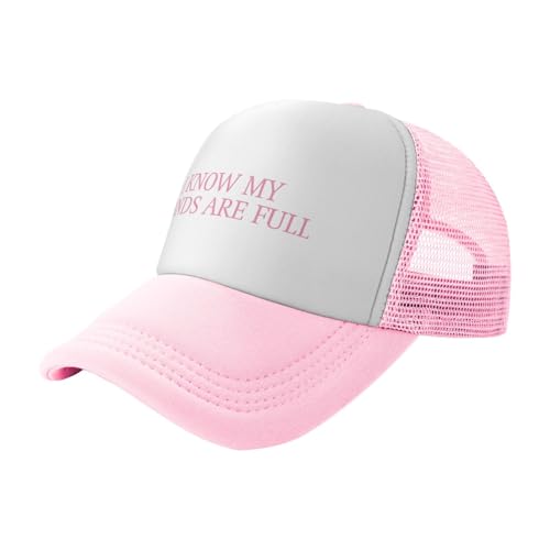 Funny Trucker Hats for Women Country Women's Trucker Hats Breathable Mesh Summer Caps Adjustable Pink Hats - color: I Know My Hands Are Full