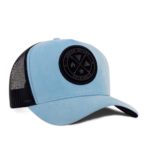 Urban Effort Trucker Hat for Men & Women, Mesh Back Baseball Cap, 5 Panel - color: Baby Blue, style: Mesh Back