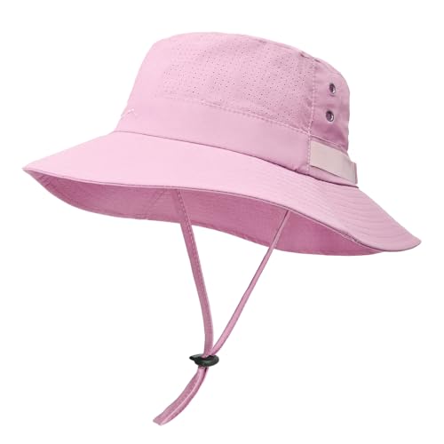 Sun Bucket Hat for Men Women Fishing Beach Safari Hats for Golf Hiking Hunting Outdoor UPF 50+ - color: Pink