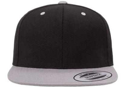 Yupoong Classics 6089 Wool-Blended Snapback Cap Bundle w/Cap Catcher - color: Black/Silver