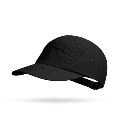 Croogo 5 Panel Running Hat Quick Dry Baseball Cap Sun UV Sports Outdoor Cap - color: Gd50-black