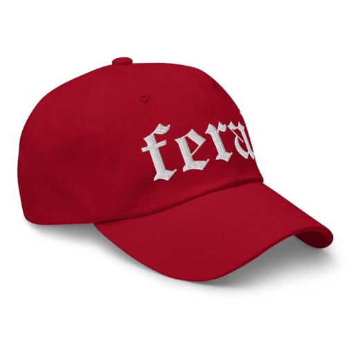 NX Feral Embroidered Curved Bill Cap Relaxed Fit Low Crown Adjustable Dad Hat - color: Cranberry