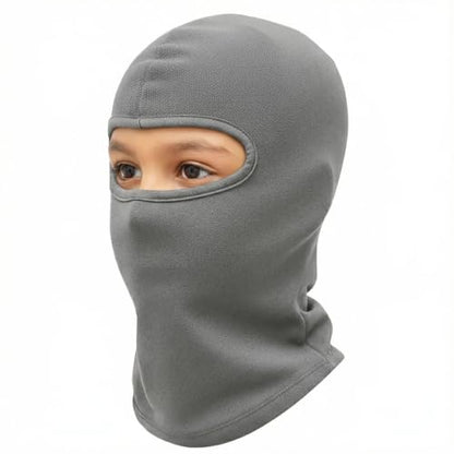 Kids Balaclava Ski Mask Winter Windproof Fleece Full Face Mask for Boy Girl - color: Grey
