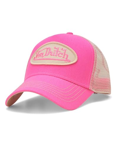 Von Dutch Unisex Trucker Hat, Colorblock, Mesh Back, Curved Bill, Snapback - color: Pink