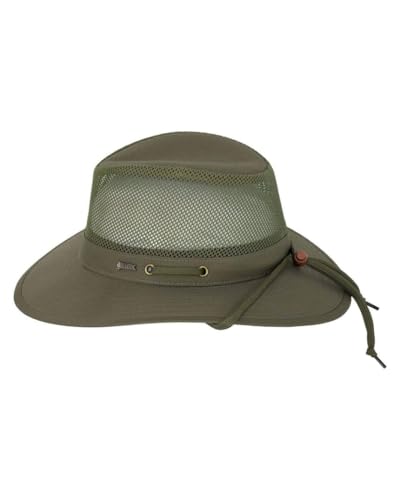 Outback Trading Company Men's 14726 River Guide Ii Canvas Breathable Moisture Wicking UPF 50 Outdoor Hat with 4" Mesh Crown - color: Olive Green, size: Small