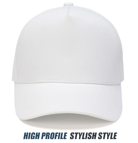 MEINICY Vintage Trendy Trucker Hat, 5-Panel Plain Snapback Hat - color: White