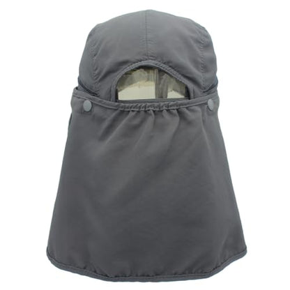 Hat with Neck Protection Detachable Multi-Purpose Summer Sun Hat Sun Protection Breathable Quick Dry UV Protection - color: Dark Gray, size: Large