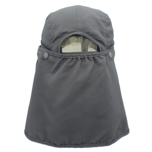 Hat with Neck Protection Detachable Multi-Purpose Summer Sun Hat Sun Protection Breathable Quick Dry UV Protection - color: Dark Gray, size: Small