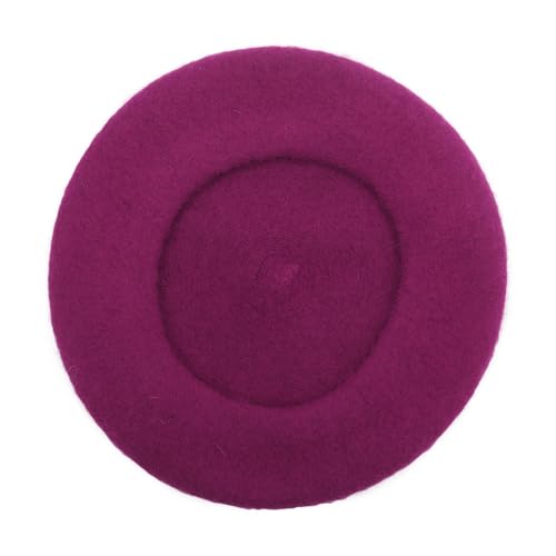 ZLYC Wool French Beret Hat Solid Color Classic Artist Cap for Women - color: Lady Purple