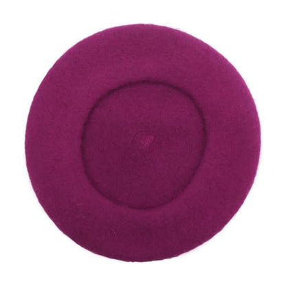 ZLYC Wool French Beret Hat Solid Color Classic Artist Cap for Women - color: Lady Purple